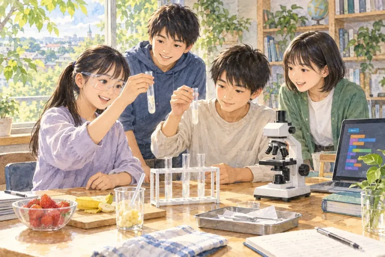 春日部共栄中学校の学びをイメージしたイラスト（AI生成）（AI生成のイメージイラスト）