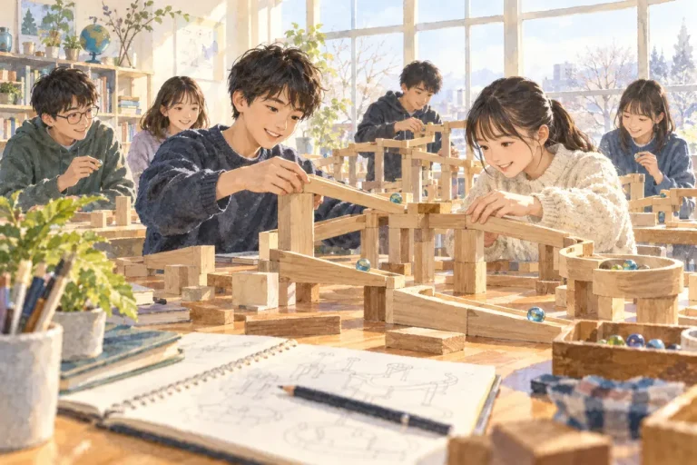 細田学園中学校の学びをイメージしたイラスト（AI生成）（AI生成のイメージイラスト）