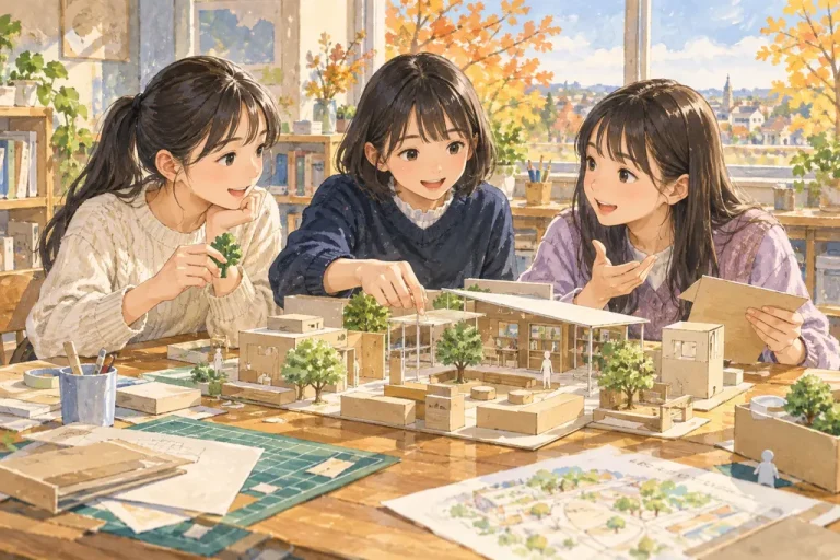 淑徳与野中学校の学びをイメージしたイラスト（AI生成）（AI生成のイメージイラスト）