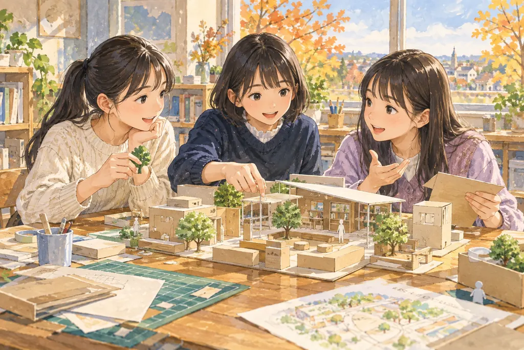 淑徳与野中学校の学びをイメージしたイラスト（AI生成）（AI生成のイメージイラスト）
