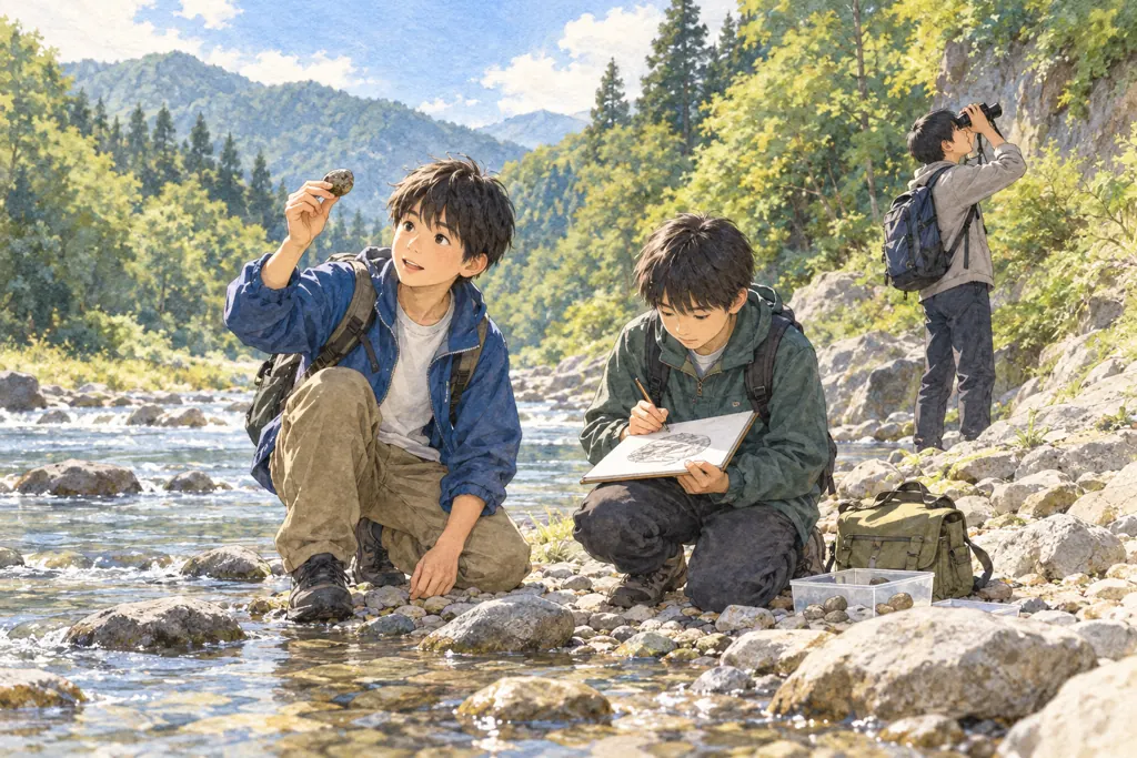 武蔵中学校の学びをイメージしたイラスト（AI生成）（AI生成のイメージイラスト）