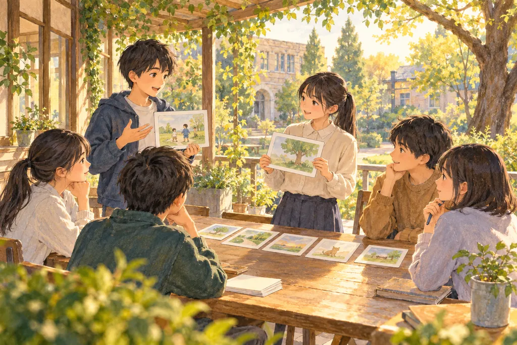 麗澤中学校の学びをイメージしたイラスト（AI生成）（AI生成のイメージイラスト）
