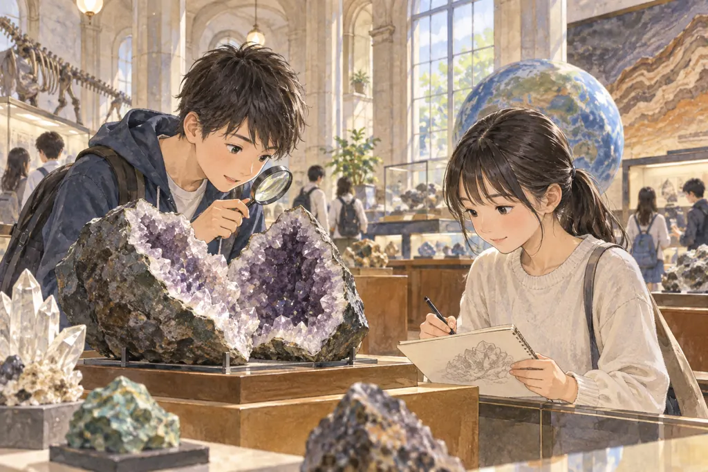 明治大学付属明治中学校の学びをイメージしたイラスト（AI生成）（AI生成のイメージイラスト）