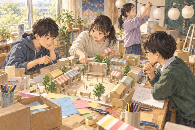 中央大学附属横浜中学校の学びをイメージしたイラスト（AI生成）（AI生成のイメージイラスト）