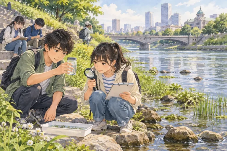 開智日本橋学園中学校の学びをイメージしたイラスト（AI生成）（AI生成のイメージイラスト）