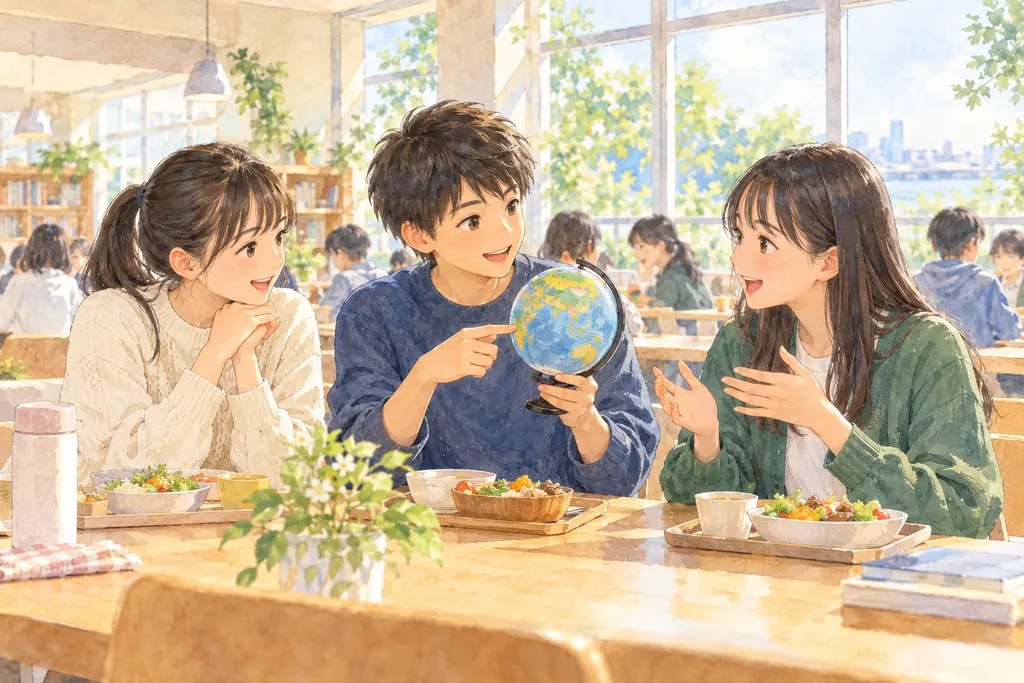 青山学院横浜英和中学校の学びをイメージしたイラスト（AI生成）（AI生成のイメージイラスト）