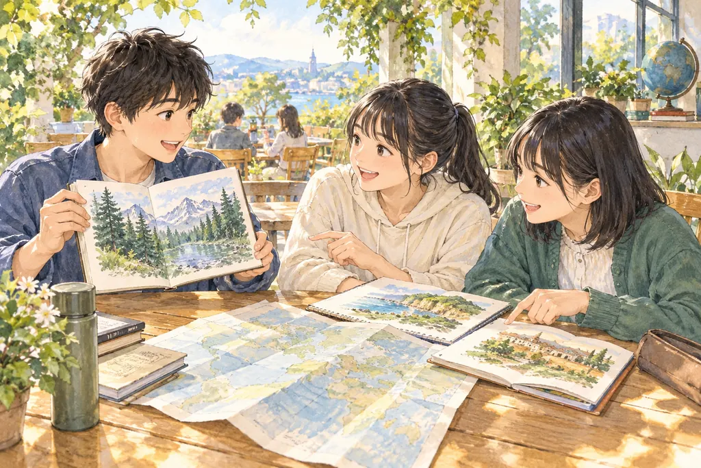 山手学院中学校の学びをイメージしたイラスト（AI生成）（AI生成のイメージイラスト）