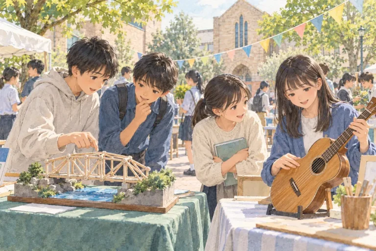 関東学院中学校の学びをイメージしたイラスト（AI生成）（AI生成のイメージイラスト）