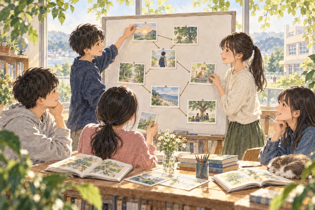 森村学園中等部の学びをイメージしたイラスト（AI生成）（AI生成のイメージイラスト）