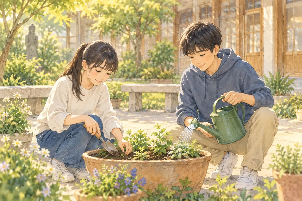 淑徳中学校の学びをイメージしたイラスト（AI生成）（AI生成のイメージイラスト）