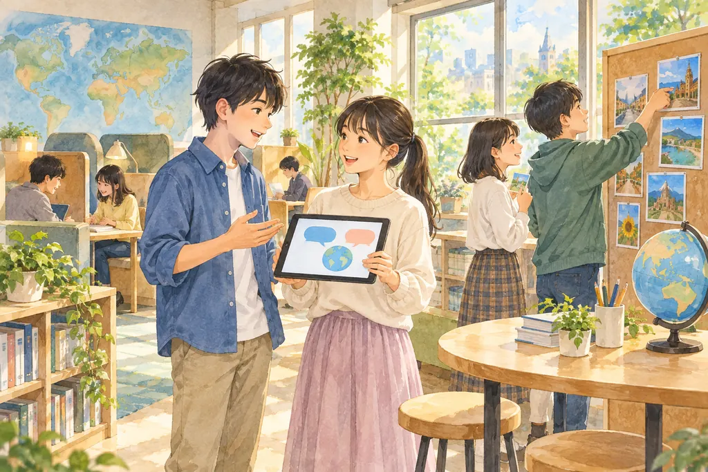 日本大学中学校の学びをイメージしたイラスト（AI生成）（AI生成のイメージイラスト）