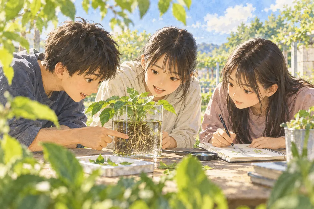 成蹊中学校の学びをイメージしたイラスト（AI生成）（AI生成のイメージイラスト）