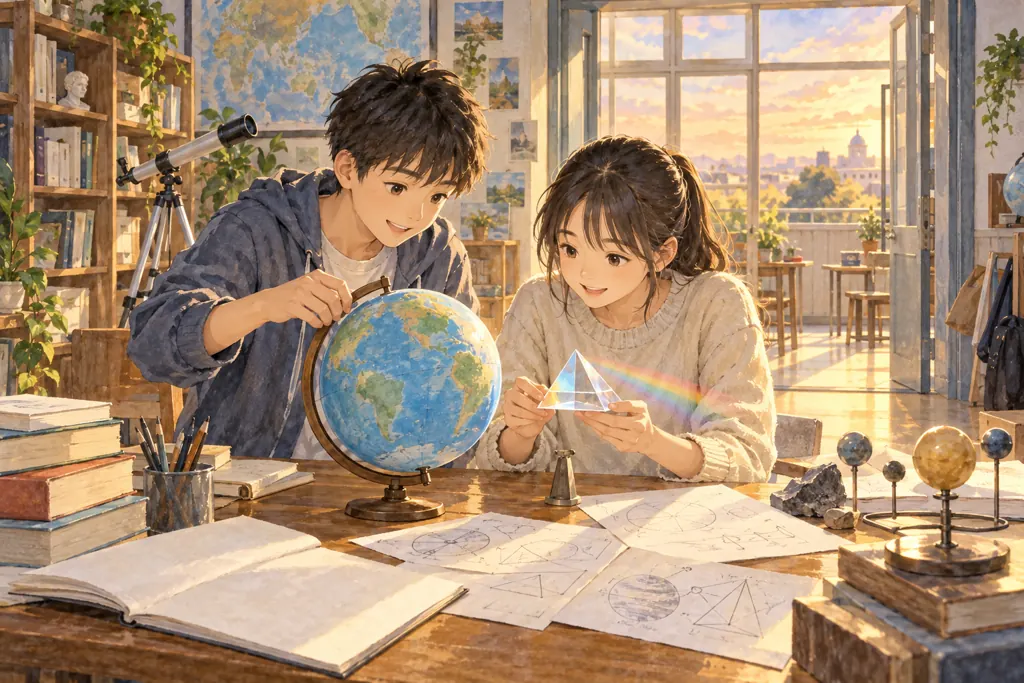駒込中学校の学びをイメージしたイラスト（AI生成）（AI生成のイメージイラスト）